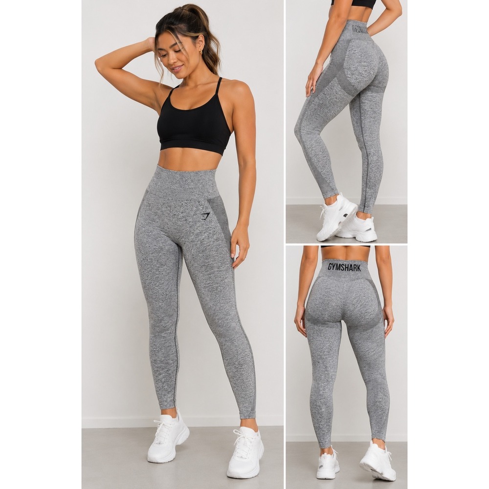 Gymshark Vital Seamless Leggings Womens Small Grey Marl High Waisted Activewear